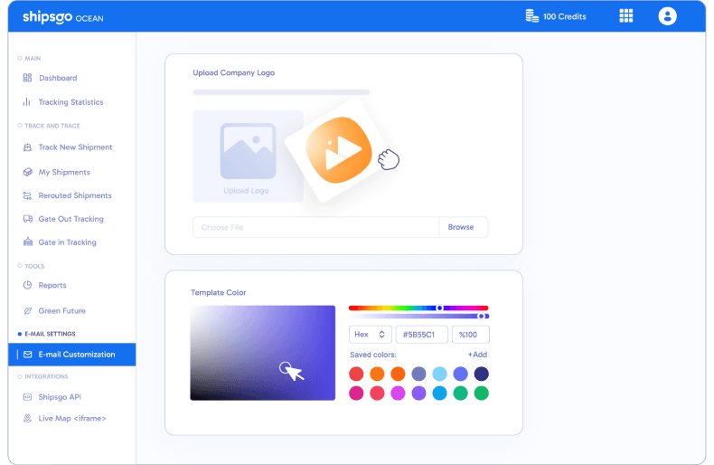Panel de control Shipsgo fácil de usar para el seguimiento de envíos aéreos y marítimos